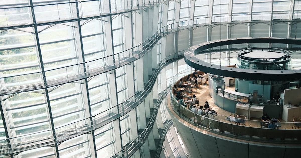Modern interior of an art gallery in Tokyo, Japan, showcasing stunning architectural design.