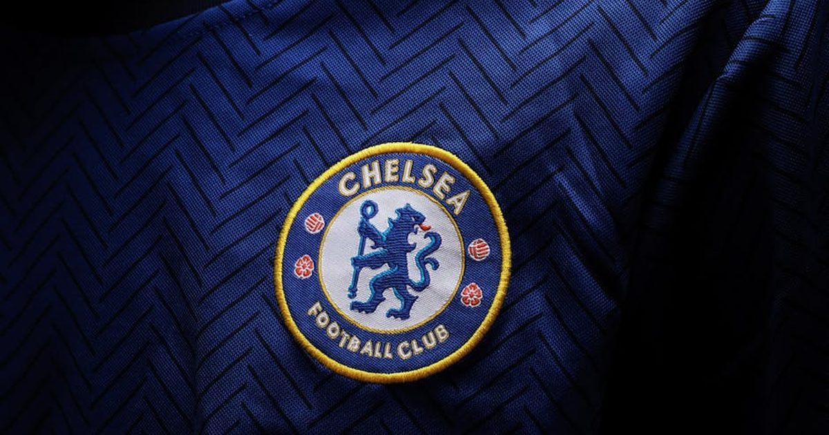 Detailed close-up photo capturing the Chelsea F.C. football jersey patch.