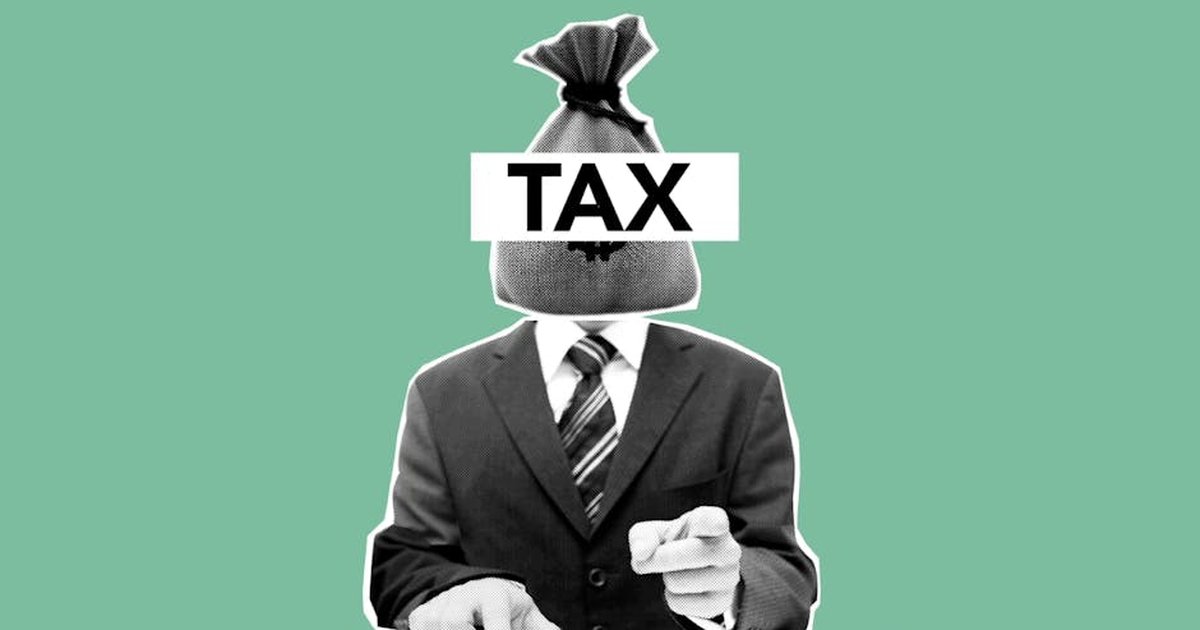 Concept illustration of man with money bag instead of head in suit representing financial concept on green background