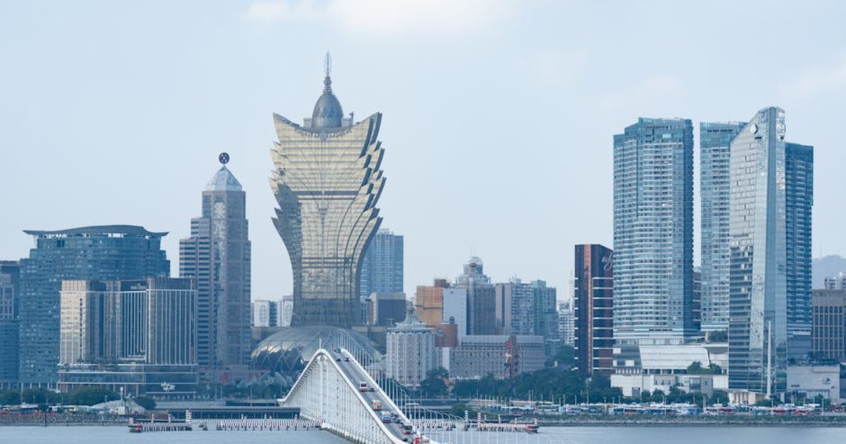 Stunning view of Macau's skyline with the iconic Grand Lisboa building and modern architecture.