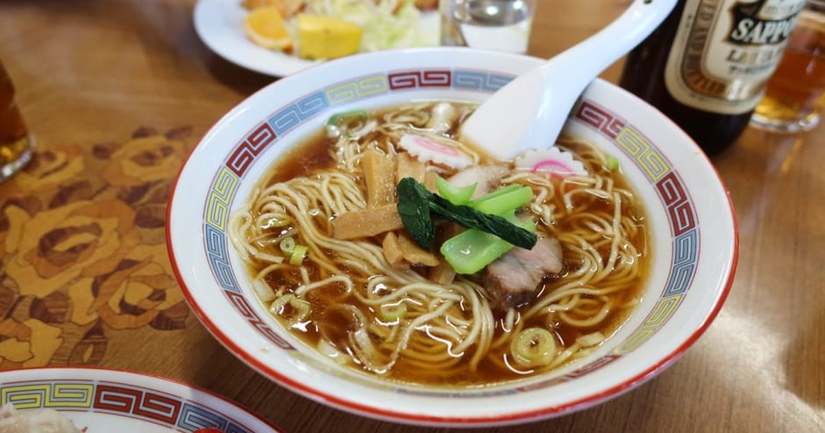 Bowl of authentic Japanese ramen with toppings served in a Saitama restaurant. Perfect comfort food.
