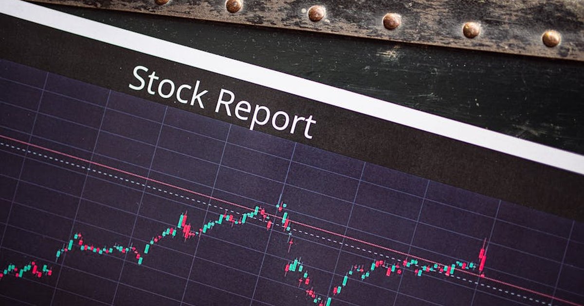 Detailed view of a stock report displaying a market performance graph with data trends.