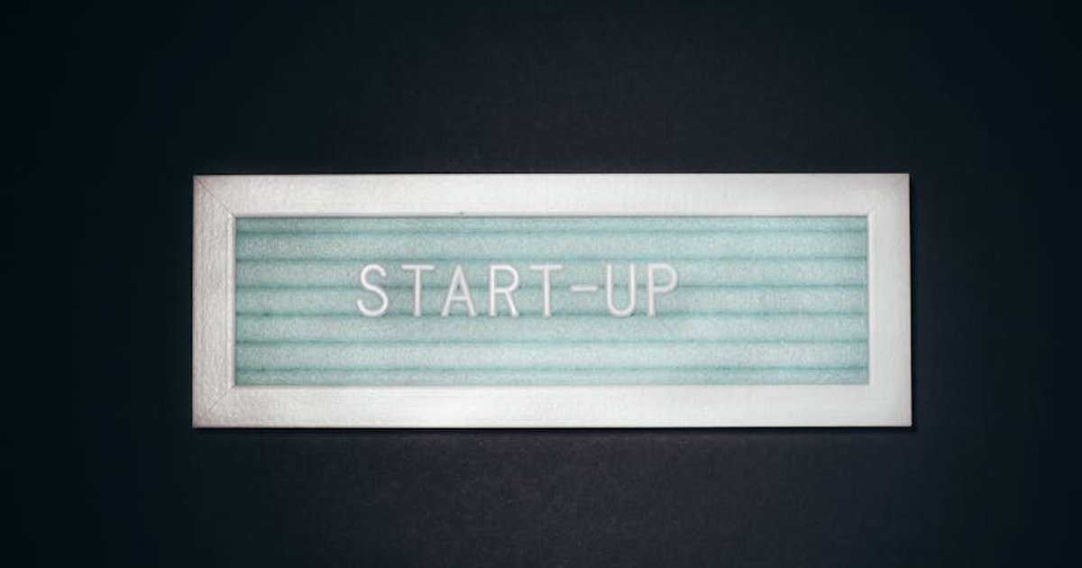 Close-up of a start-up sign with copy space, symbolizing business and innovation.