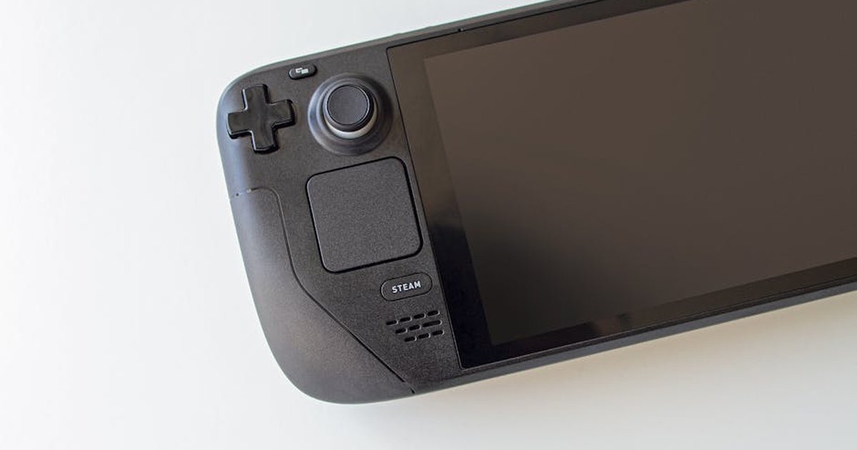 High-resolution image of a handheld gaming console on a white background.