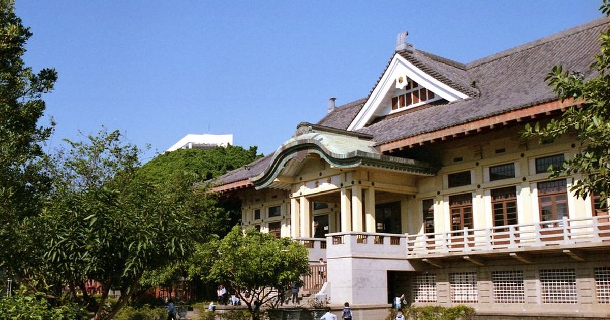 Traditional building in Tainan, Taiwan under clear sky, showcasing historic architecture.